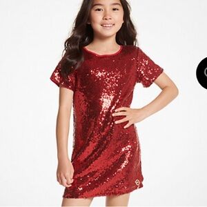 NWT Michael Kors Red Sequin Party Dress girls 8